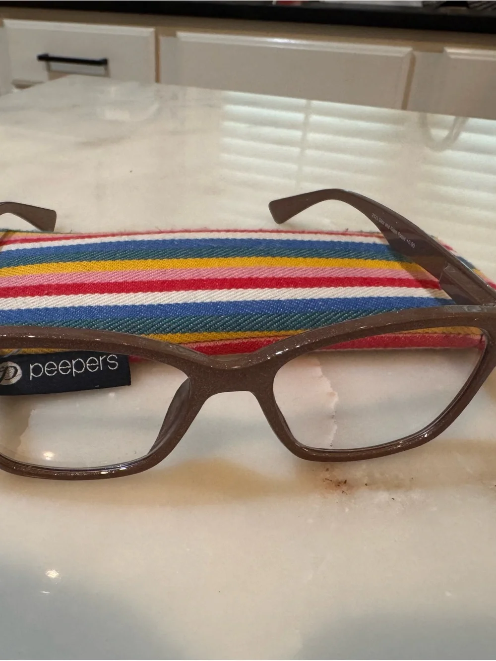 Brown Sparkle Rectangle Reading Glasses for women Peepers
